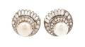 A Pair of Chanel Rhinestone and Faux Pearl Earclips
