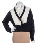 A Hanae Mori Black and Ivory Cashmere Cardigan
