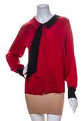 A Chanel Red Silk Blouse