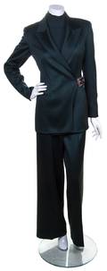 A Claude Montana Forest Green Wool Pant Suit