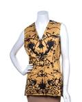 A Christian Dior Mustard and Black Silk Print Vest