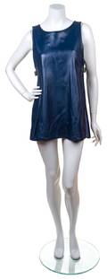 A Bonnie Cashin Navy Leather Tabard Tunic
