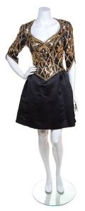 A Bob Mackie Black and Gold Sequin Cocktail Dress