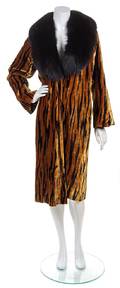 An Adrienne Landau Velvet Tiger Print Coat
