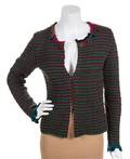 A Prada Red and Green Cotton Crocheted Cardigan