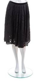 A Lanvin Black Cotton Lace Skirt