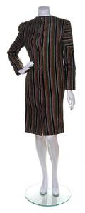 A Galanos Multicolor Wool Striped Coat