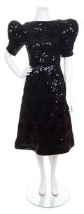 A Scaasi Black Velvet and Sequin Cocktail Dress