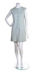 A Norman Norell Pale Green Wool Sleeveless Dress