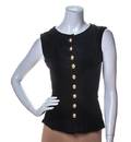 An Yves Saint Laurent Black Velvet Sleeveless Top
