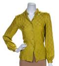 A Mila Schon Chartreuse Patterned Blouse
