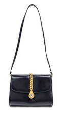 A Gucci Navy Leather Flap Handbag