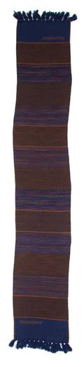 An Yves Saint Laurent Blue and Brown Wool Striped Scarf