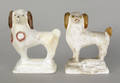 Two Pennsylvania chalkware spaniels 19th c