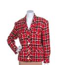 A Chanel Red White and Black Tweed Jacket