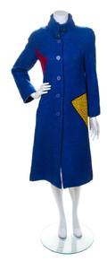A Koos Van Den Akker Blue Wool Coat