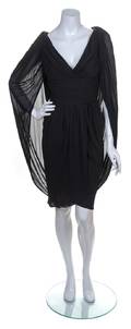 A Halston Black Silk Cocktail Dress