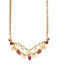 A Yellow Gold Diamond and Ruby Necklace