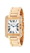 An 18 Karat Pink Gold and Diamond Ref 3705 Tank Anglaise Wristwatch Cartier