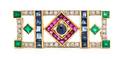 A Yellow Gold Sapphire Ruby Emerald and Diamond Brooch