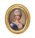 An 18 Karat Gold and Portrait Miniature PendantBrooch