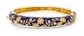 A 14 Karat Yellow Gold Enamel and Diamond Bracelet