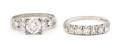 A Platinum and Diamond Ring Set
