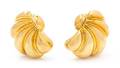 A Pair of 18 Karat Yellow Gold Earclips Italy