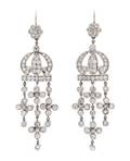 A Pair of 18 Karat Gold and Diamond Dangle Earrings