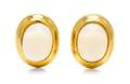 A Pair of 18 Karat Yellow Gold and White Coral Earclips Cellino