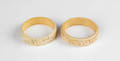 Two carved ivory bangle bracelets