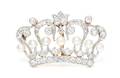 A Edwardian Platinum Topped Gold Pearl and Diamond Crown PendantBrooch Kirkpatrick  Co