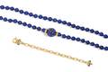 A Collection of Lapis Lazuli and Yellow Gold Jewelry