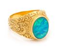 A 23 Karat Yellow Gold and Opal Ring