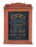 Oddfellows oak display case late 19th c