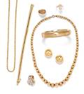 A Collection of Yellow Gold Jewelry