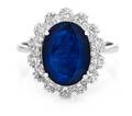 A 14 Karat White Gold Sapphire and Diamond Ring
