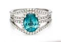 A 18 Karat White Gold Blue Tourmaline and Diamond Ring Le Vian