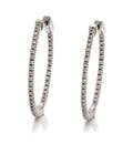 A Pair of 18 Karat White Gold Diamond Hoop Earrings
