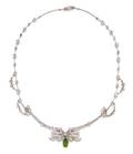 A Belle Epoque Platinum Diamond and Demantoid Necklace
