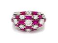 A Platinum Diamond and Ruby Ring Oscar Heyman Brothers