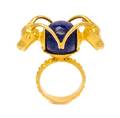 A High Karat Yellow Gold and Lapis Lazuli Ring
