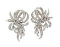 A Pair of Platinum and Diamond Earclips