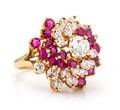 A 18 Karat Yellow Gold Diamond and Ruby Ring Kurt Wayne