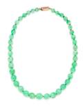 A Graduated Single Strand Jadeite Jade Bead Necklace