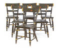 Set of six Pennsylvania painted plank seat chairs mid 19th c