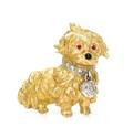 An 18 Karat Yellow Gold Ruby and Diamond Dog Brooch