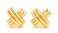 A Pair of 18 Karat Yellow Gold Signature Earclips Tiffany  Co