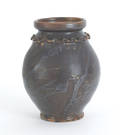 Maryland or Virginia slip decorated ovoid jar early 19th c