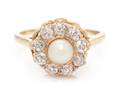 A Yellow Gold Pearl and Diamond Ring